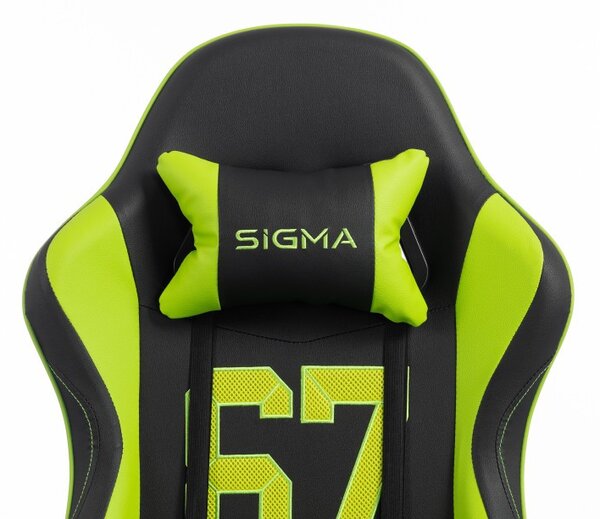 Gaming stolica – s naslonom za noge, eko koža, 110 cm, zelena