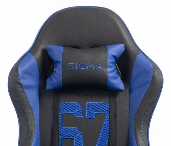 Gaming stolica – s naslonom za noge, eko koža, 110 cm, plava