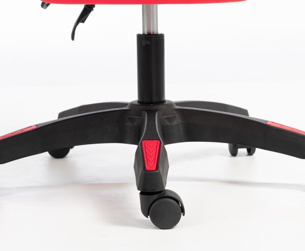 Gaming stolica – s naslonom za noge, eko koža, 110 cm, crvena