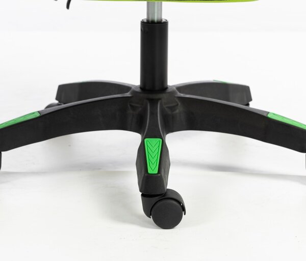 Gaming stolica – s naslonom za noge, eko koža, 110 cm, zelena