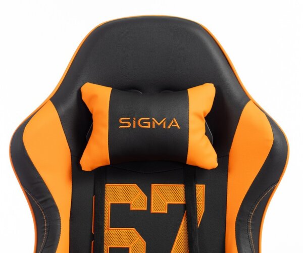 Gaming stolica – s naslonom za noge, eko koža, 110 cm, narančasta