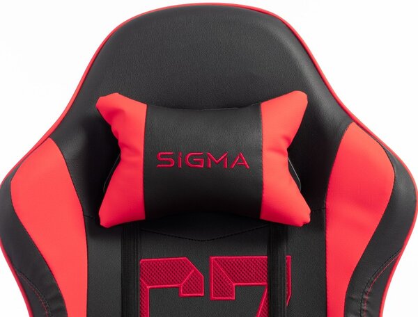 Gaming stolica – s naslonom za noge, eko koža, 110 cm, crvena