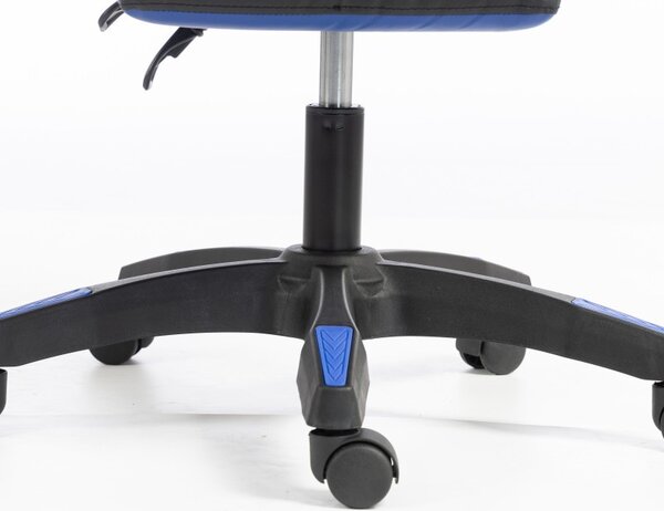 Gaming stolica – s naslonom za noge, eko koža, 110 cm, plava