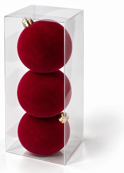 Kuglice za bor – set od 3 kom, od baršuna, 10 cm