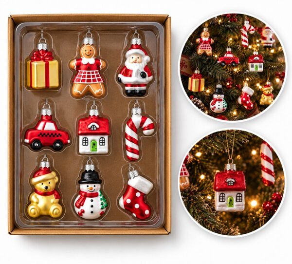 Kuglice za bor – set od 9 kom, 21,5 cm