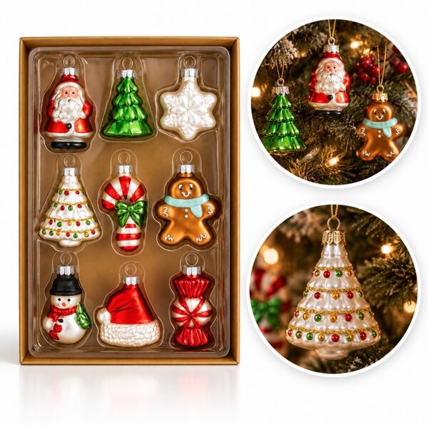 Kuglice za bor – set od 9 kom, 22 cm