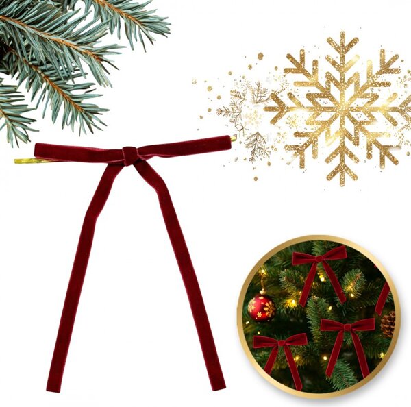 Kuglice za bor – set od 12 kom, od baršuna, 13×18 cm