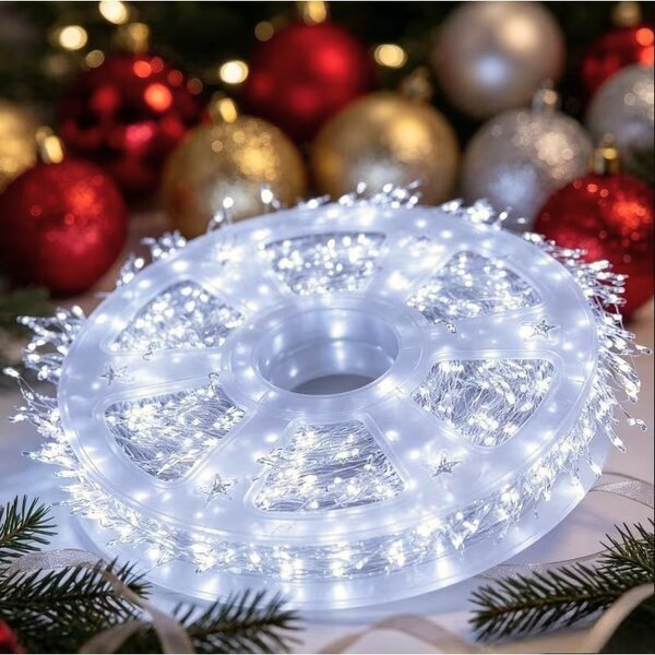 Božićne lampice – 900 LED, za unutra i van, 19,7×15×5 cm, bijele, LAMP67