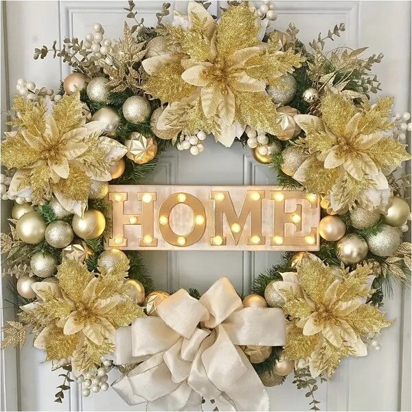 Kuglice za bor – set od 12 kom, 14 cm, zlatne