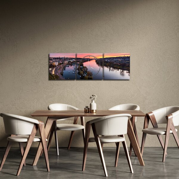 Slika noćnog Praga (sa satom) (90x30 cm)