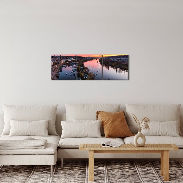 Slika noćnog Praga (sa satom) (90x30 cm)