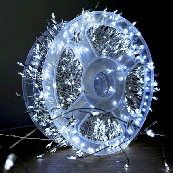Božićne lampice – 1000 LED, za unutra i van, 19,7×15×5 cm, bijele, LAMP70