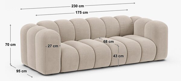 Antracitno siva sofa 228 cm Lupine – Micadoni Home