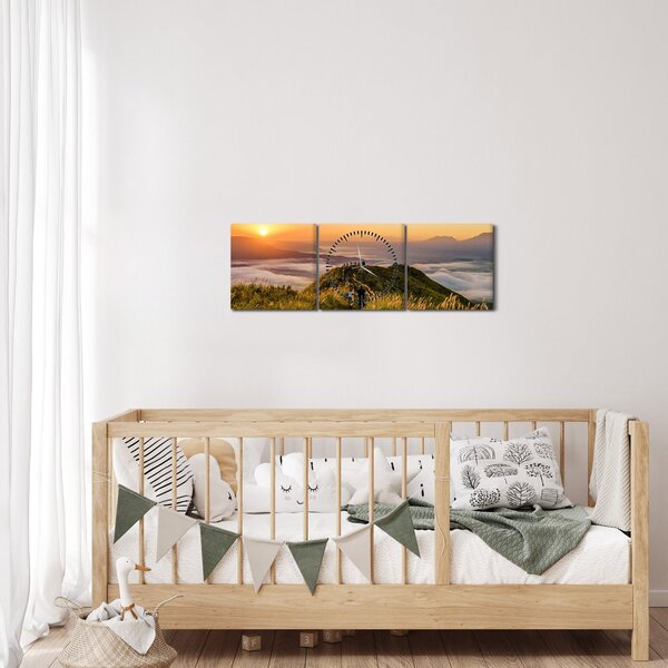 Slika planine pri zalasku sunca (sa satom) (90x30 cm)