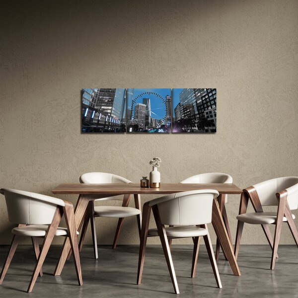 Slika noćnog grada (sa satom) (90x30 cm)