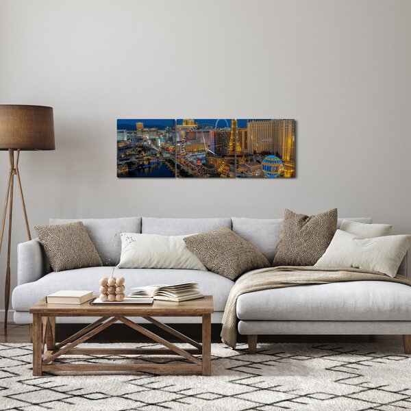 Slika noćni Las Vegas (sa satom) (90x30 cm)