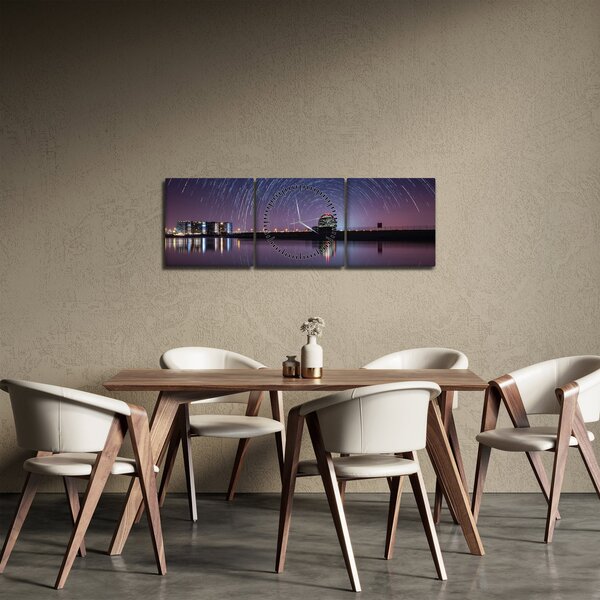 Slika noćnog neba sa zvijezdama (sa satom) (90x30 cm)