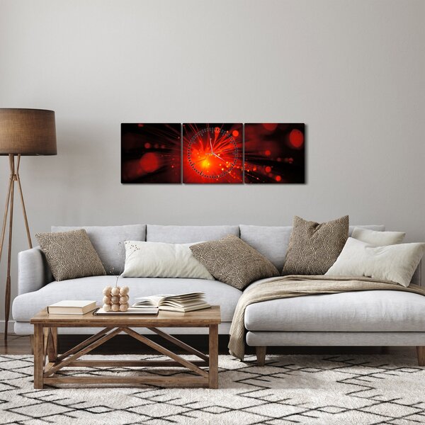 Slika iskrenje apstrakcije (sa satom) (90x30 cm)