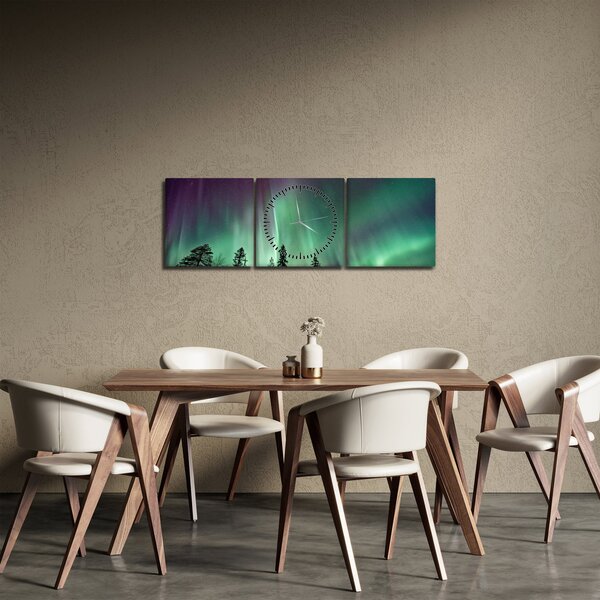 Slika polarne svjetlosti (sa satom) (90x30 cm)