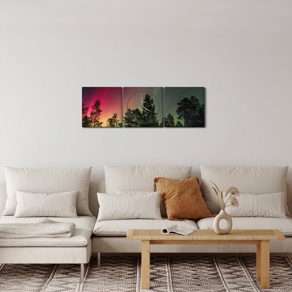 Slika polarne svjetlosti (sa satom) (90x30 cm)