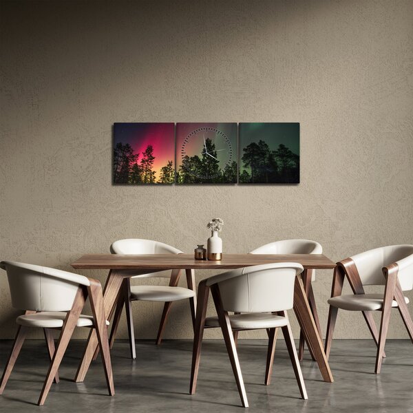 Slika polarne svjetlosti (sa satom) (90x30 cm)