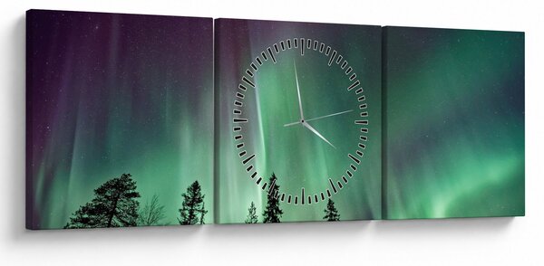 Slika polarne svjetlosti (sa satom) (90x30 cm)