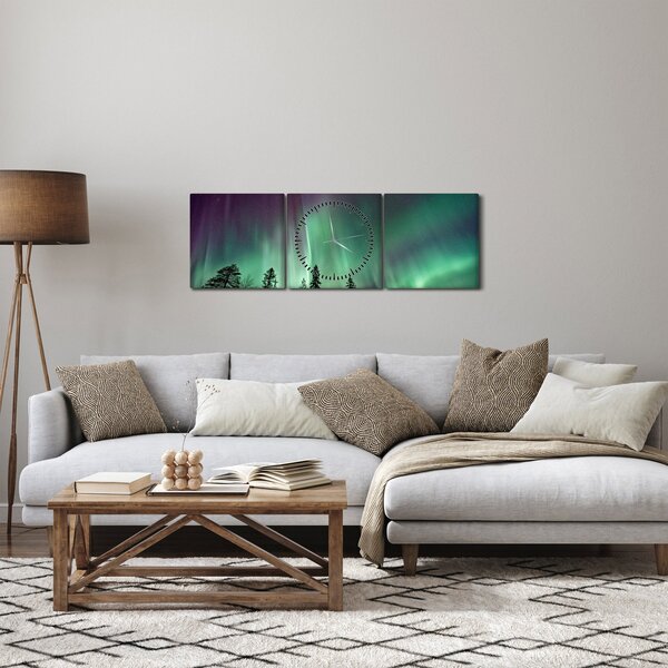 Slika polarne svjetlosti (sa satom) (90x30 cm)