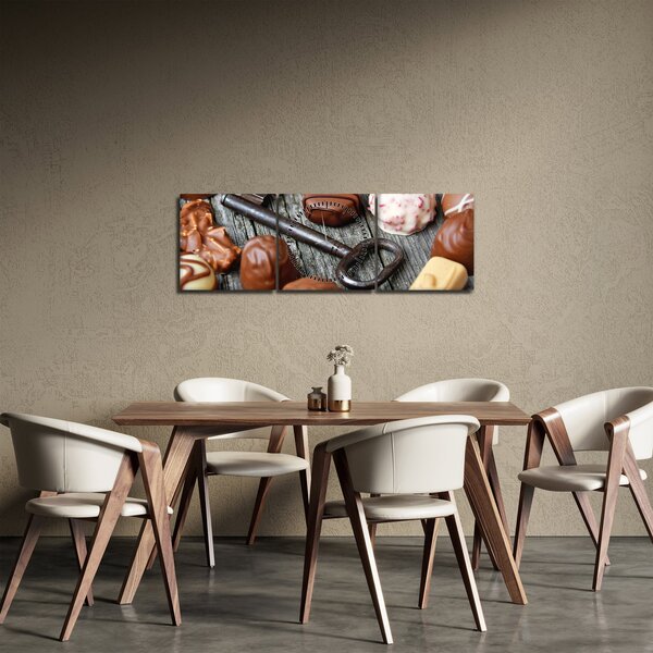 Slika čokolade i ključeva (sa satom) (90x30 cm)
