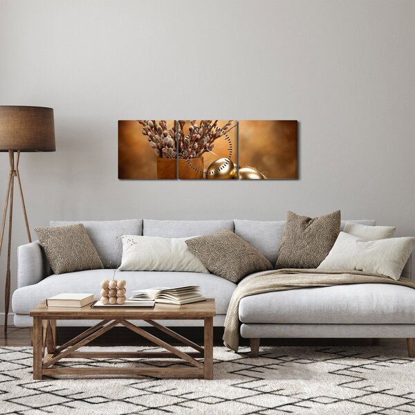 Slika jaja i mačaka (sa satom) (90x30 cm)