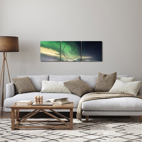 Slika polarne svjetlosti (sa satom) (90x30 cm)