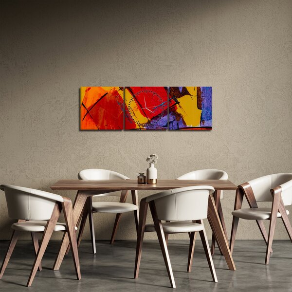 Slika apstrakcije (sa satom) (90x30 cm)