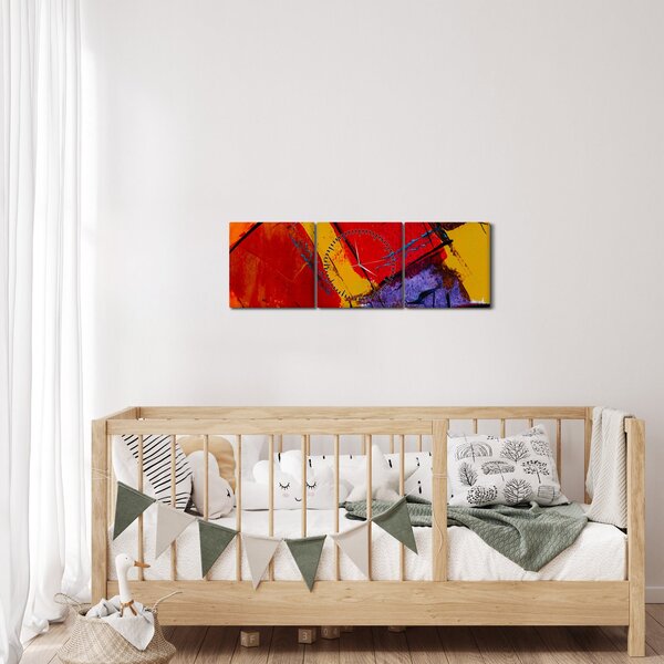 Slika apstrakcije (sa satom) (90x30 cm)