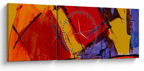 Slika apstrakcije (sa satom) (90x30 cm)