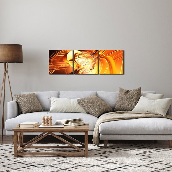 Slika apstrakcije (sa satom) (90x30 cm)