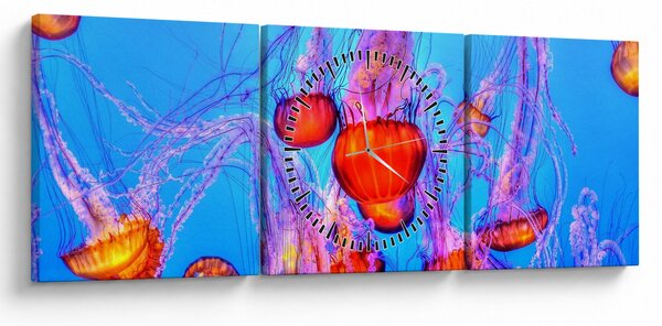 Slika meduza u moru (sa satom) (90x30 cm)