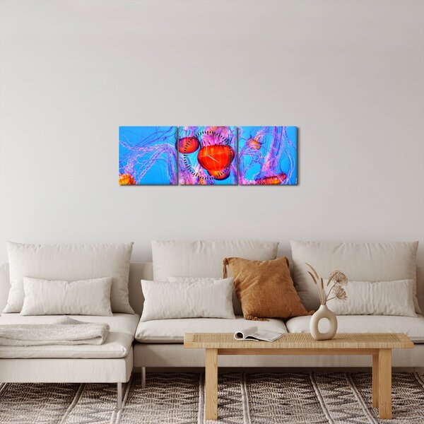 Slika meduza u moru (sa satom) (90x30 cm)