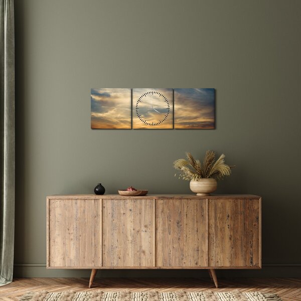 Slika zalaska sunca (sa satom) (90x30 cm)