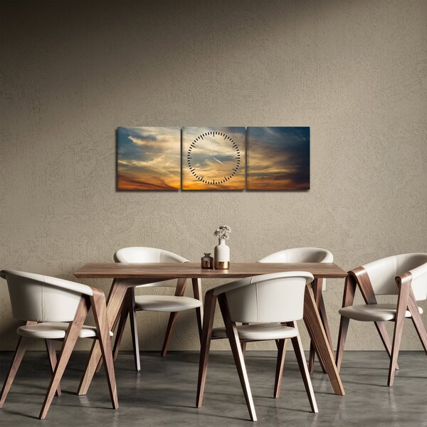 Slika zalaska sunca (sa satom) (90x30 cm)
