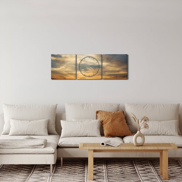 Slika zalaska sunca (sa satom) (90x30 cm)