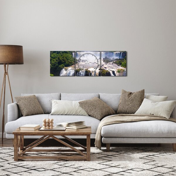Slika slapova Iguassu (sa satom) (90x30 cm)