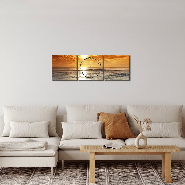 Slika zalaska sunca na Korzici (sa satom) (90x30 cm)