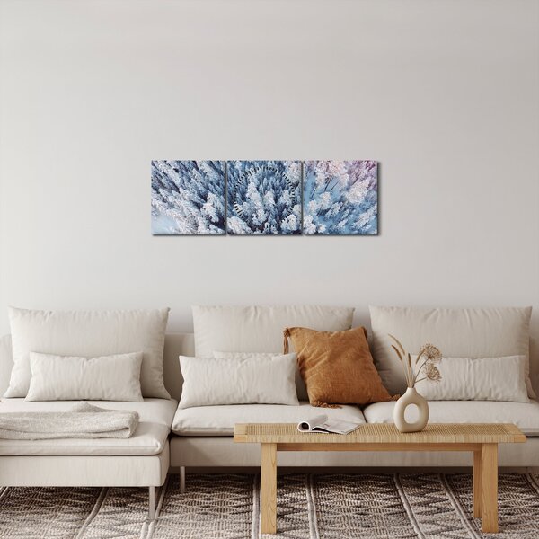 Slika snježnih stabala (sa satom) (90x30 cm)