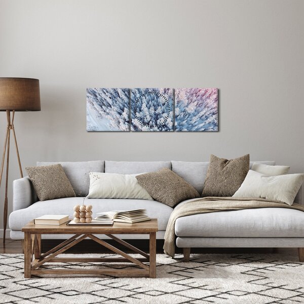 Slika snježnih stabala (sa satom) (90x30 cm)