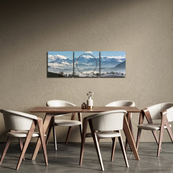 Slika snježnih planina (sa satom) (90x30 cm)