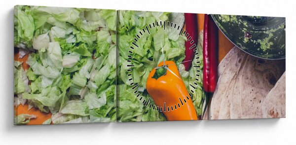 Slika povrća (sa satom) (90x30 cm)