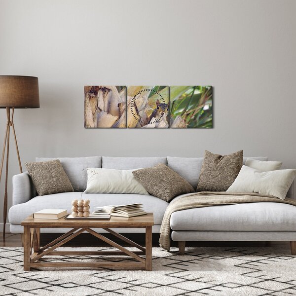 Slika vjeverice na drvetu (sa satom) (90x30 cm)