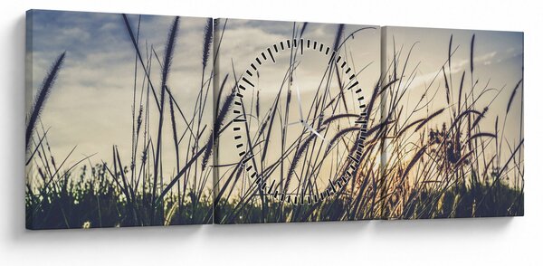 Slika livadskog cvijeća (sa satom) (90x30 cm)