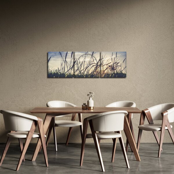 Slika livadskog cvijeća (sa satom) (90x30 cm)