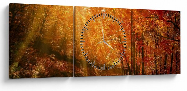 Slika jesenske šume (sa satom) (90x30 cm)