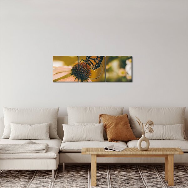 Slika leptira na cvijetu (sa satom) (90x30 cm)